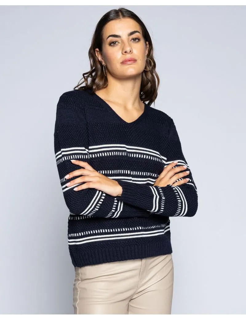 Jersey punto arroz rayas