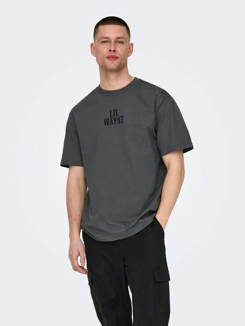 ONSLILWAYNE LIFE TEE - Camiseta estampada - grey