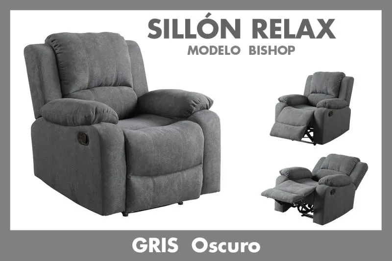 Sillón Relax BISHOP Gris Oscuro