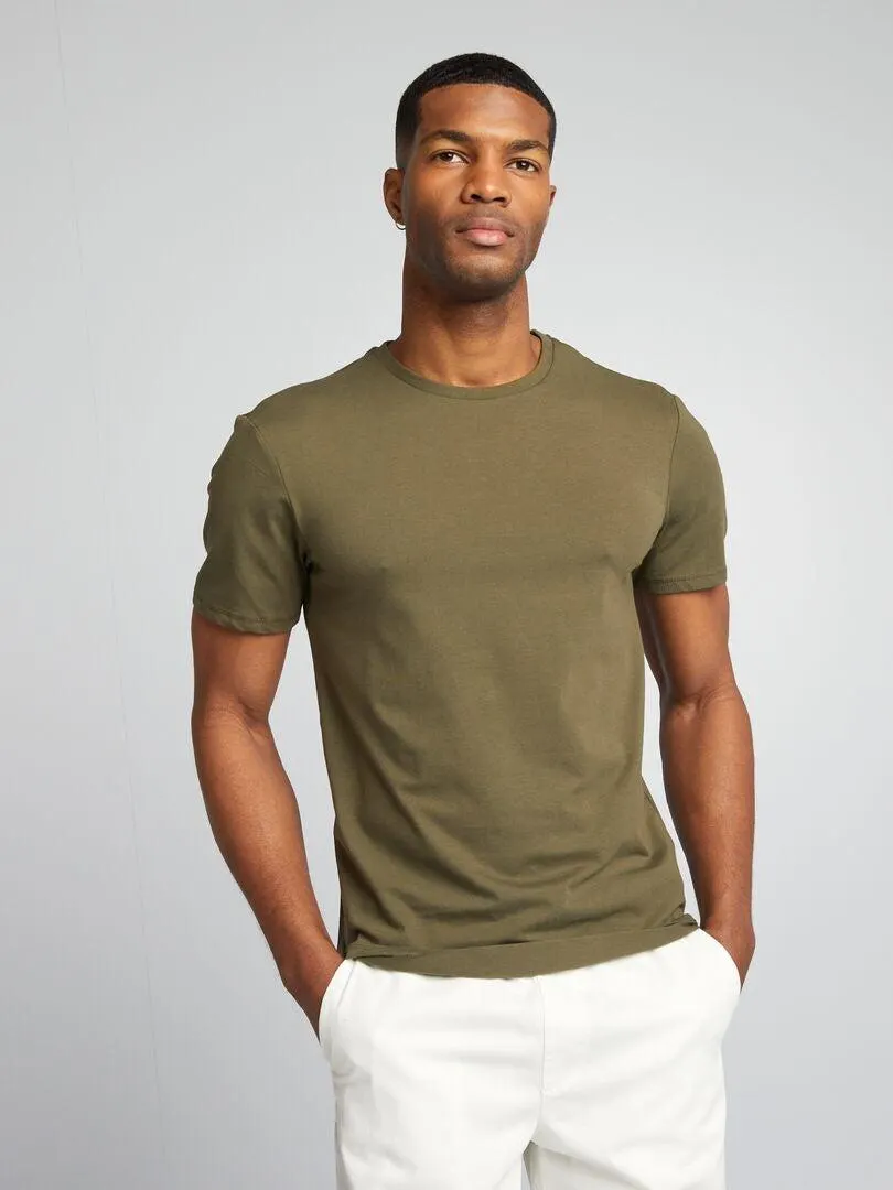 Camiseta lisa - Muscle fit - KAKI
