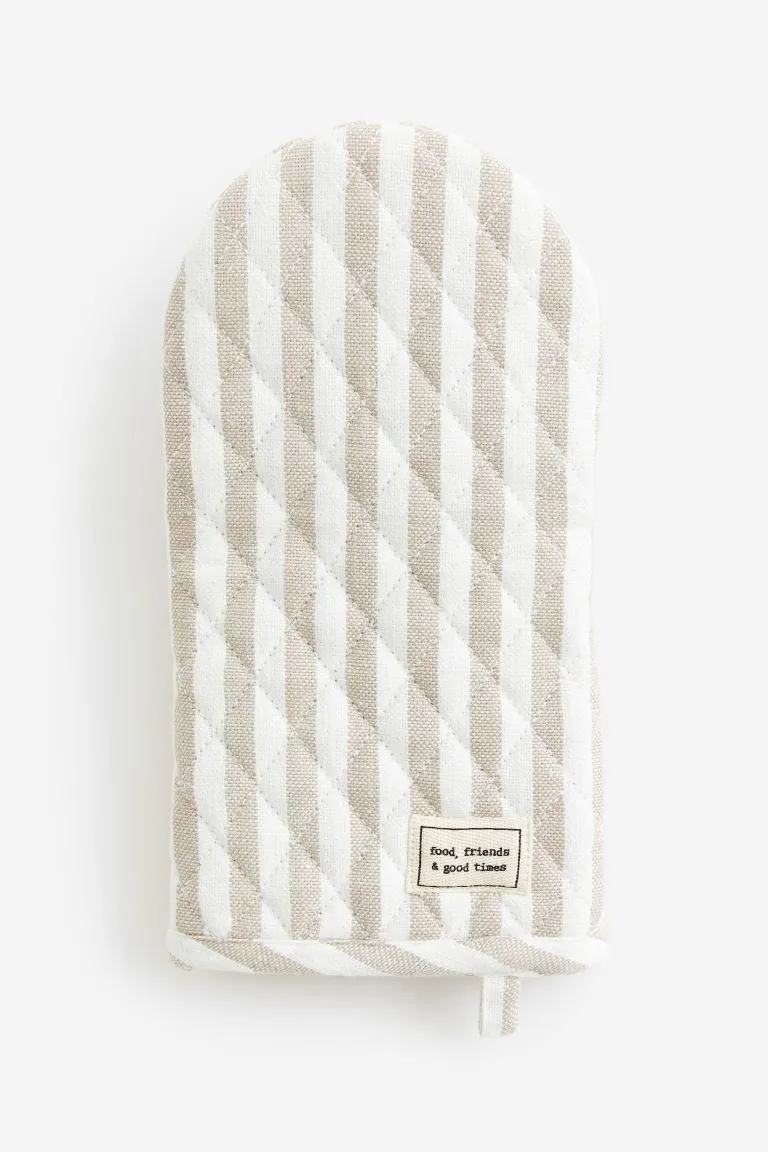 Manopla para horno con estampado de rayas