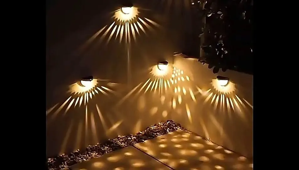 Luces solares para valla, luces de jardín impermeables para exteriores, luces solares de pared para valla, patio, villa, jardín, garaje, cubierta, escaleras, decoración de paisaje