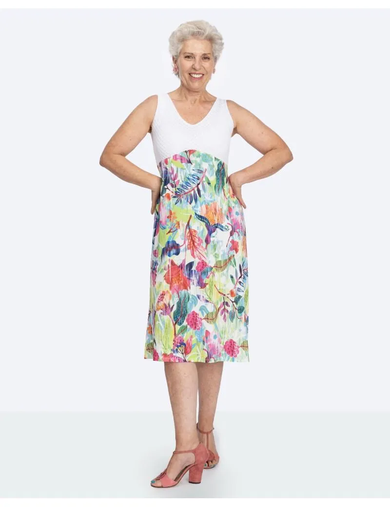 Vestido Midi Guipur Tropical