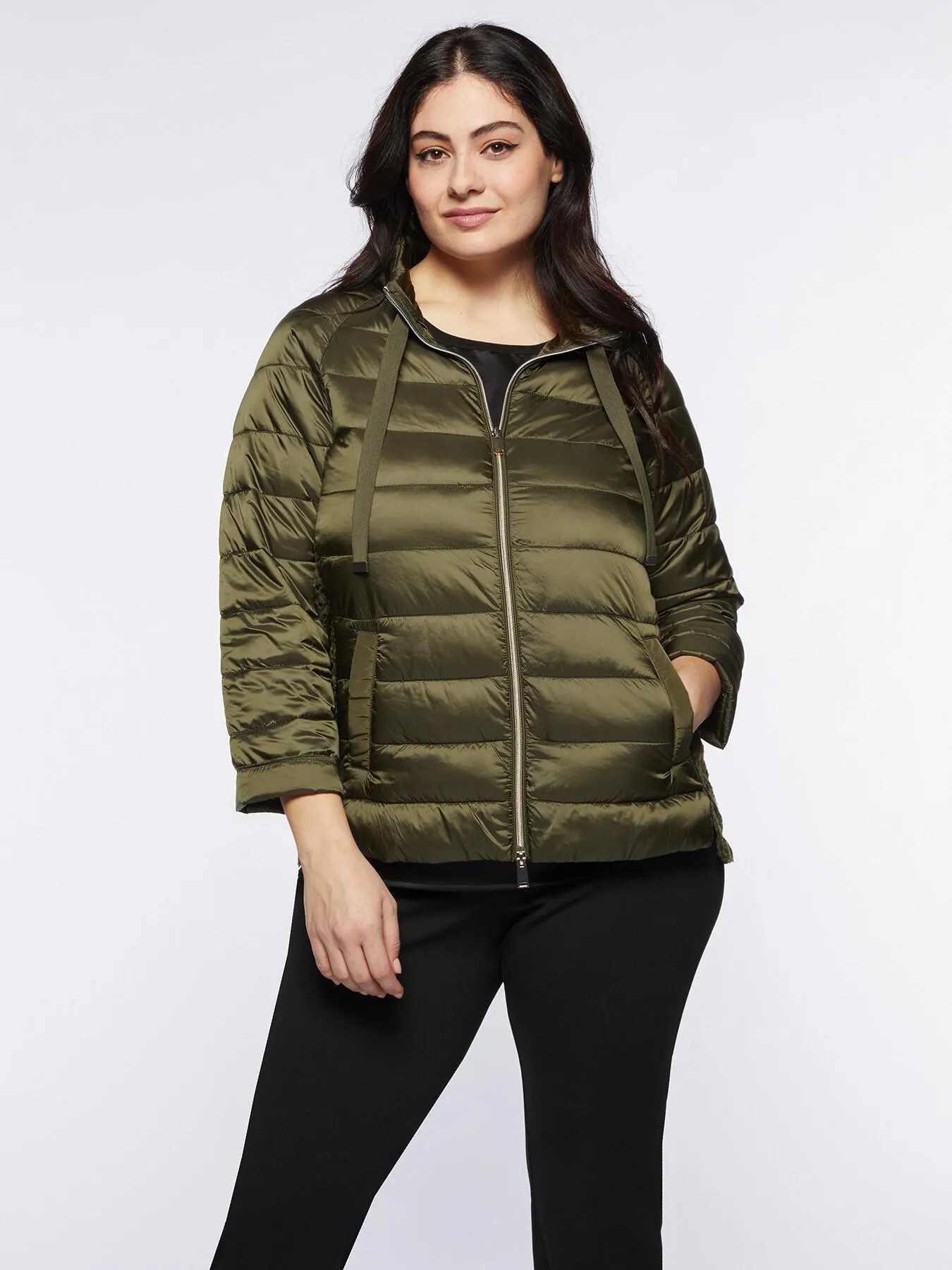 Cazadora acolchada con efecto sankt Gallen por detrás