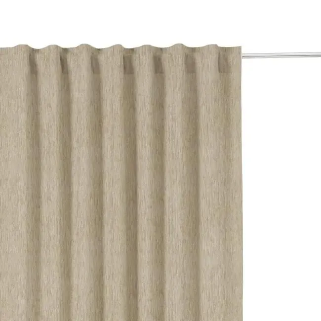 Cortina cinta frunce, trabillas Aur INSPIRE liso beige de 200x280cm