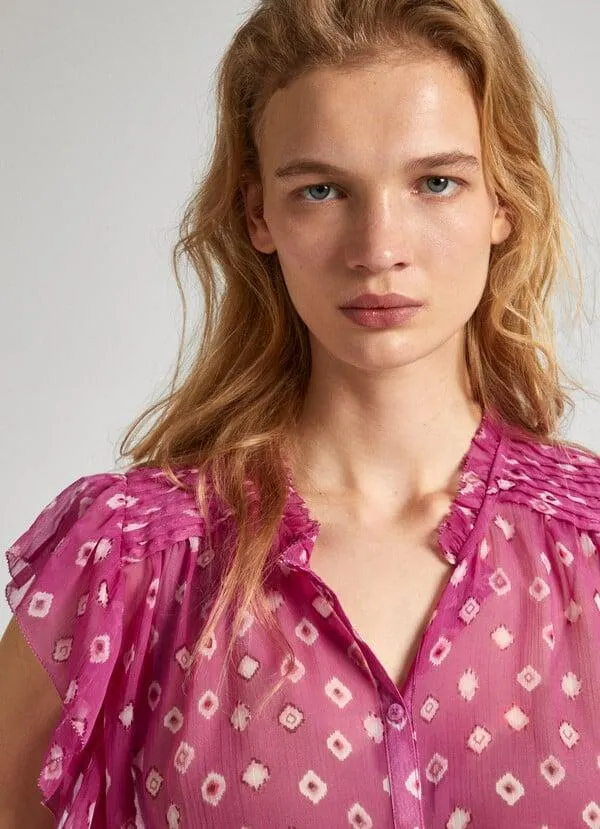 BLUSA CHIFÓN SEMITRANSPARENTE