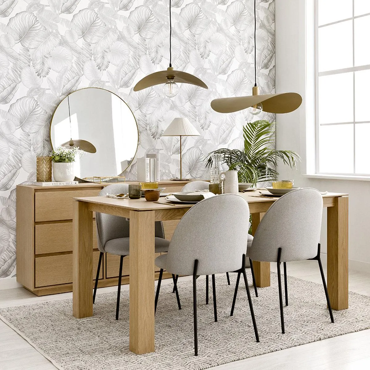 Mesa extensible 160 roble