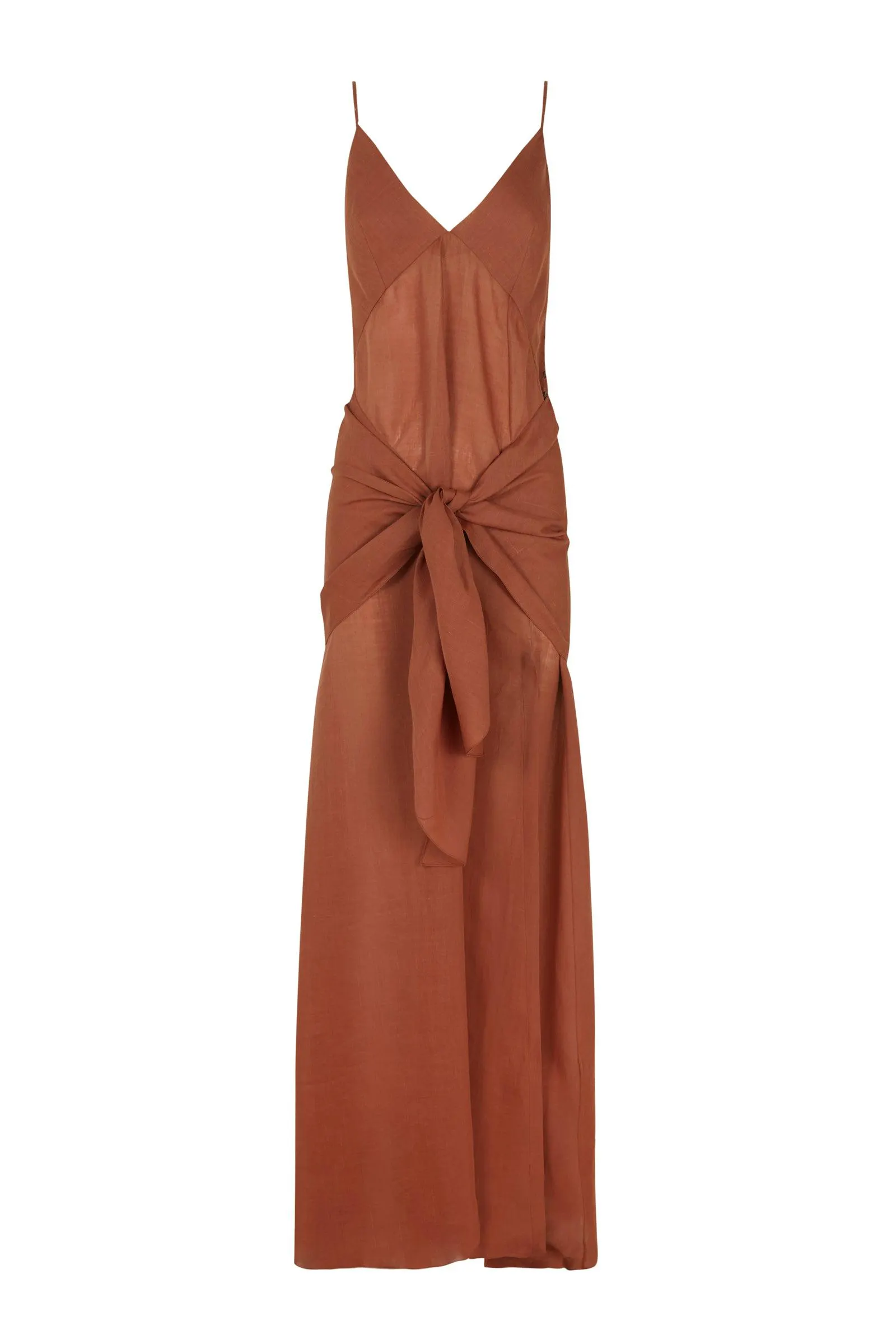 Juliana, dress in red ramie