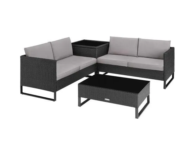 Conjunto de ratán ostuni, negro