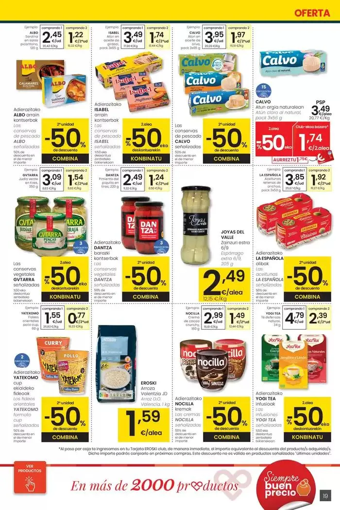Catálogo de 2000 produktu baino gehiago, BETI PREZIO ONEAN EROSKI CENTER 16 de enero al 28 de enero 2025 - Página 19