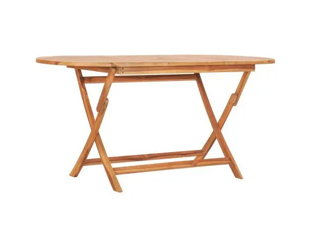vidaXL mesa plegable de jardín madera maciza de teca 160x80x75 cm