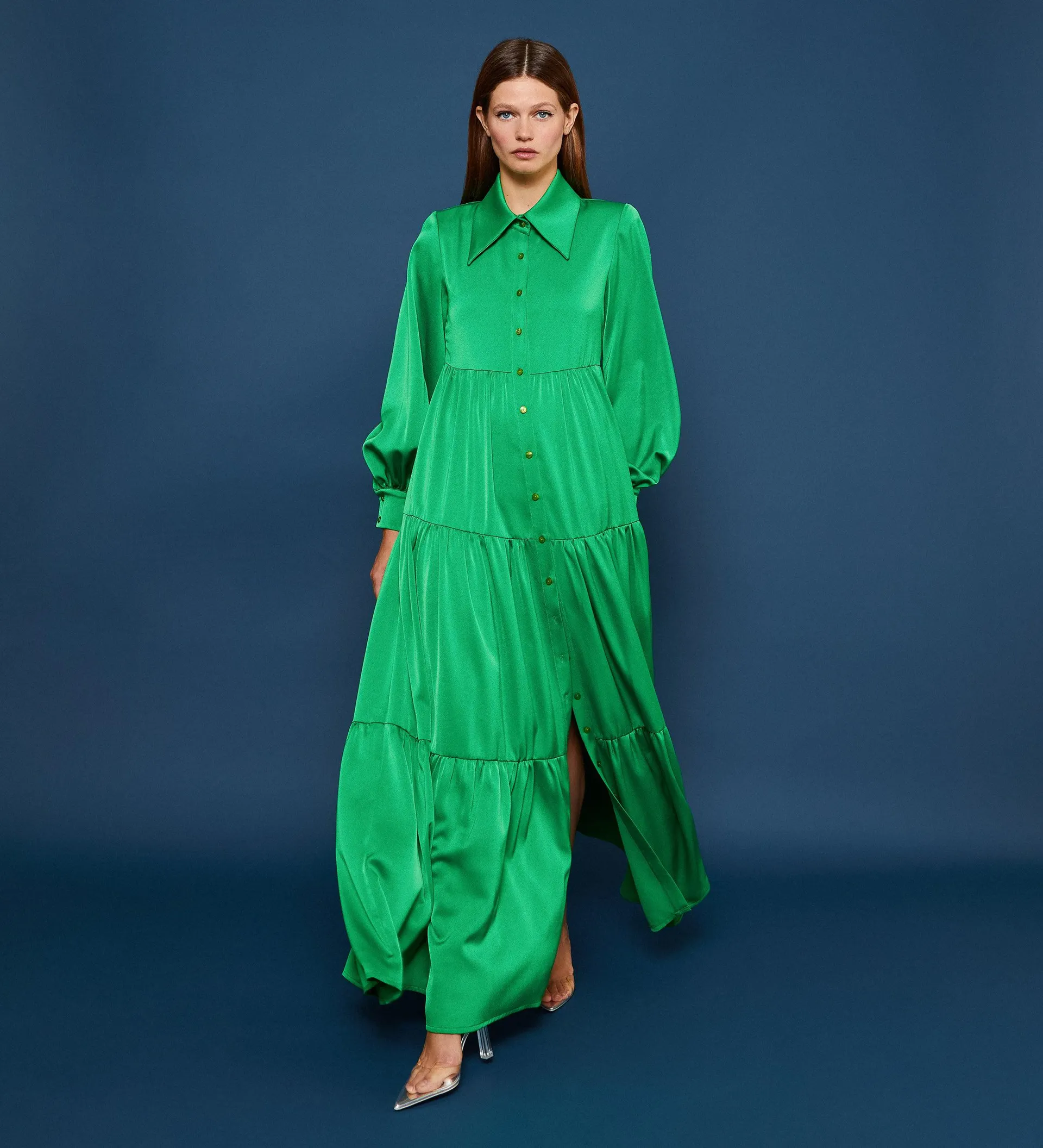 Vestido Manga larga fluido