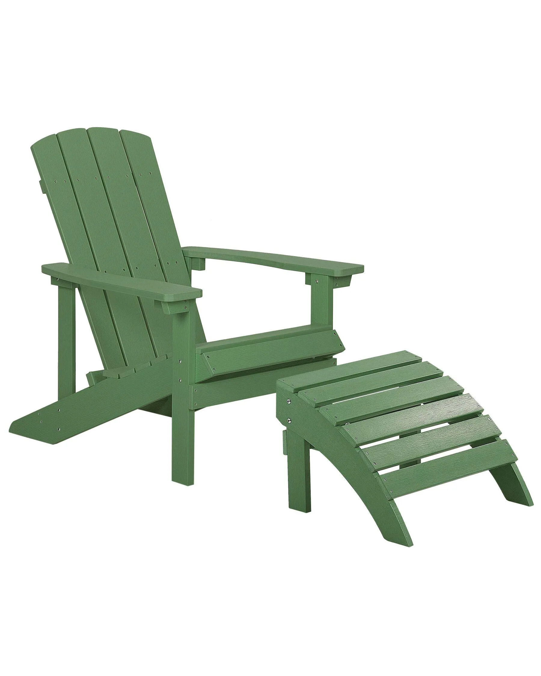Silla de jardín ADIRONDACK con reposapiés Verde