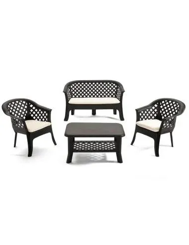 Conjunto Jardín Resina Veranda Antracita Saturnia