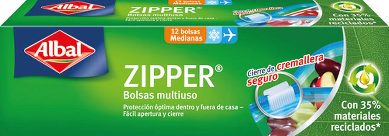 Bolsas multiusos Albal 12 uds medianas con cierre de cremallera