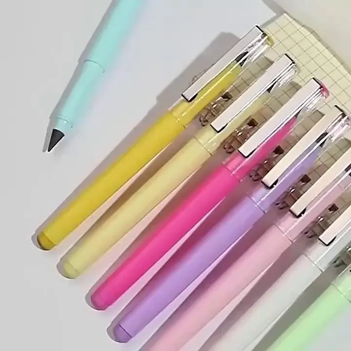 3/6/12pcs/set (incluye 3/6/12 puntas de lápiz) lápiz de color macaron eternity hb 0.5mm arte boceto pintura herramientas de diseño útiles escolares papelería escolar regalos, regalo de regreso a la