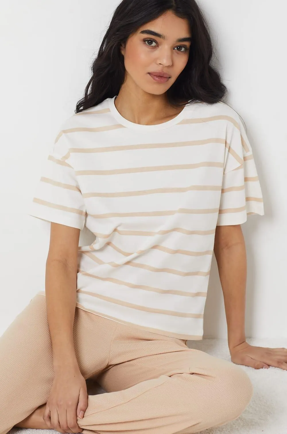 Camisa algodón estampado de rayas