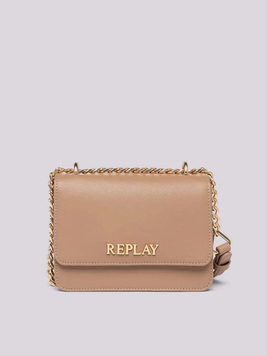 Bolso bandolera de color liso con logo