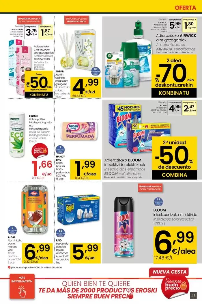 Catálogo de AUKERA OFERTA HIPERMERKATUAK EROSKI 10 de abril al 29 de abril 2025 - Página 45