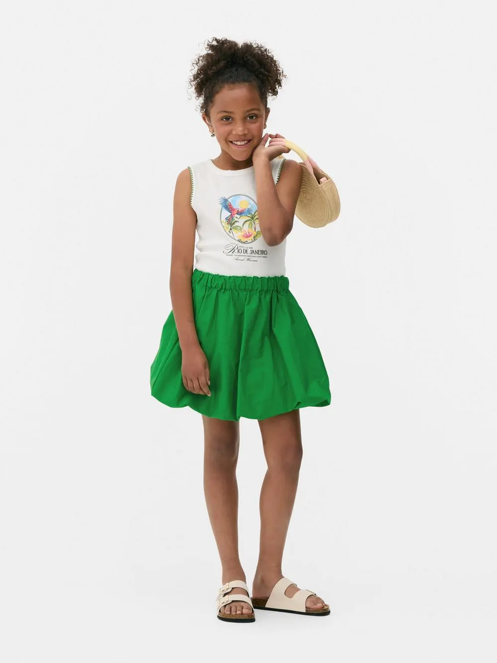 Falda con bajo abullonado