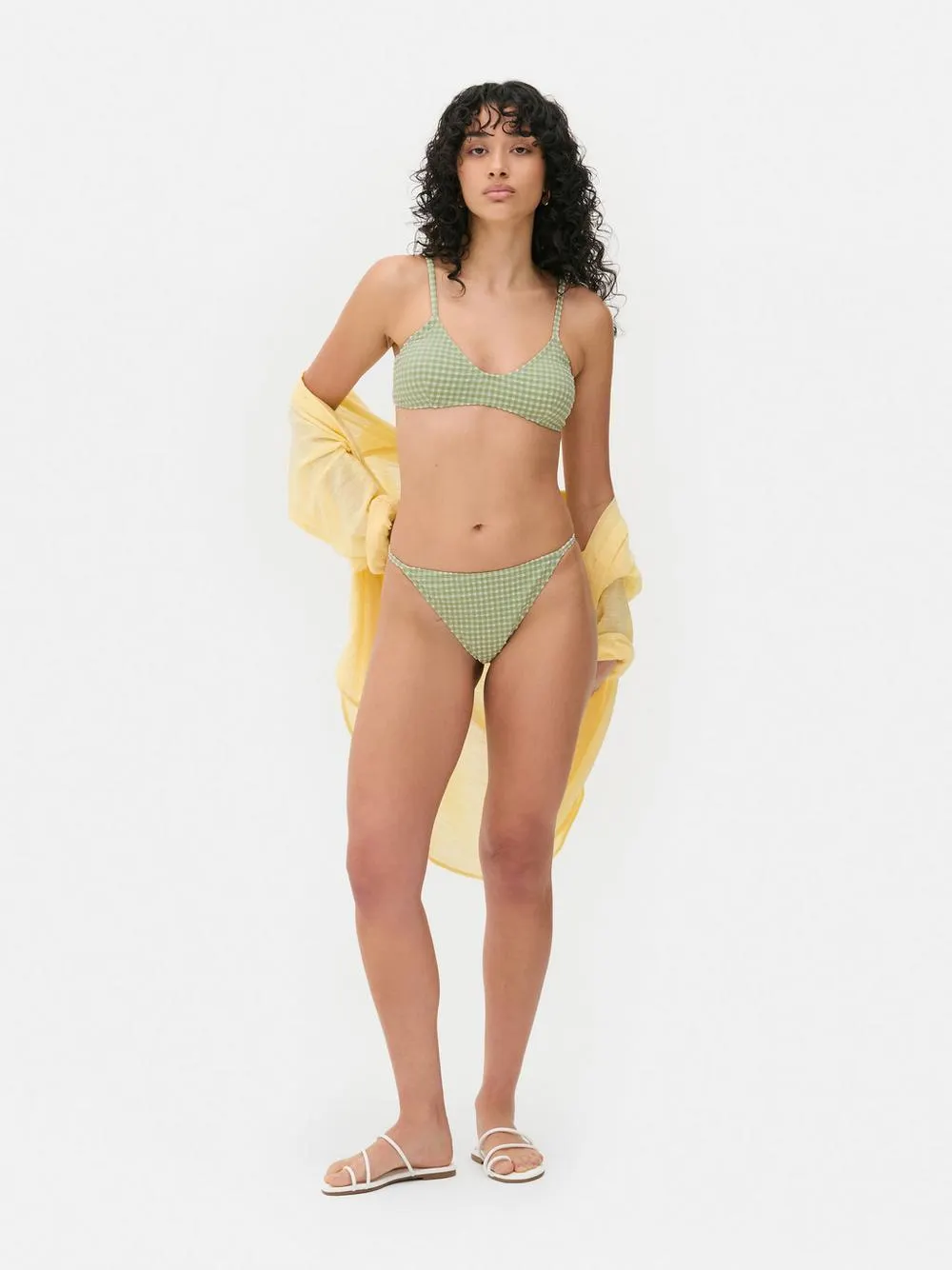 Top bikini bralette a quadretti vichy