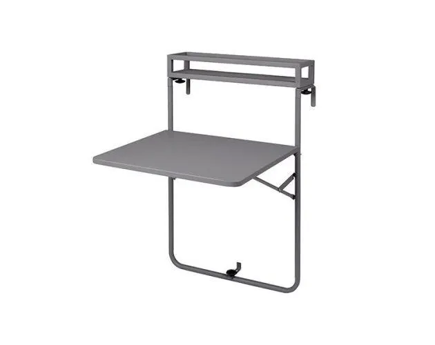 Mesa plegable para balcón gris Saba 90x70x60cm Goodhome