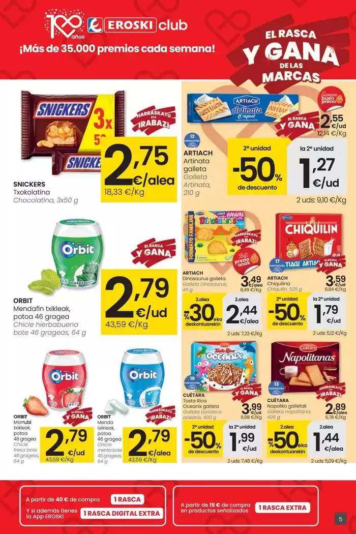 Catálogo de 2000 produktu baino gehiago, BETI PREZIO ONEAN SUPERMERKATUAK EROSKI 31 de octubre al 12 de noviembre 2024 - Página 5