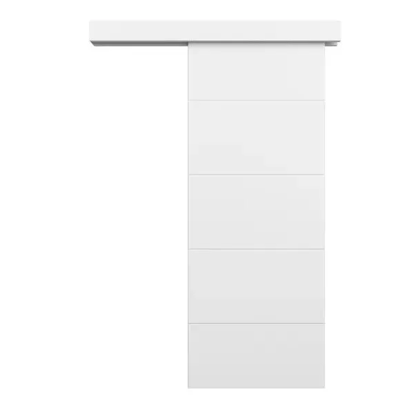 Kit puerta corredera lacada Lor blanca 72,5cm Geom