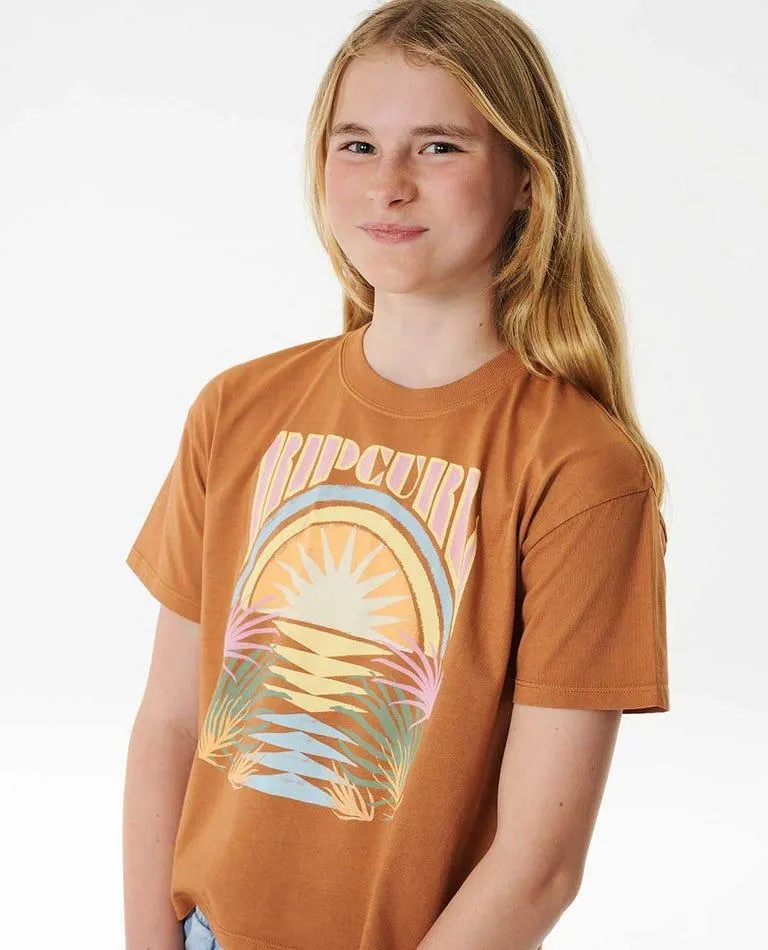 Camiseta corta de manga corta Glow Heritage para niña