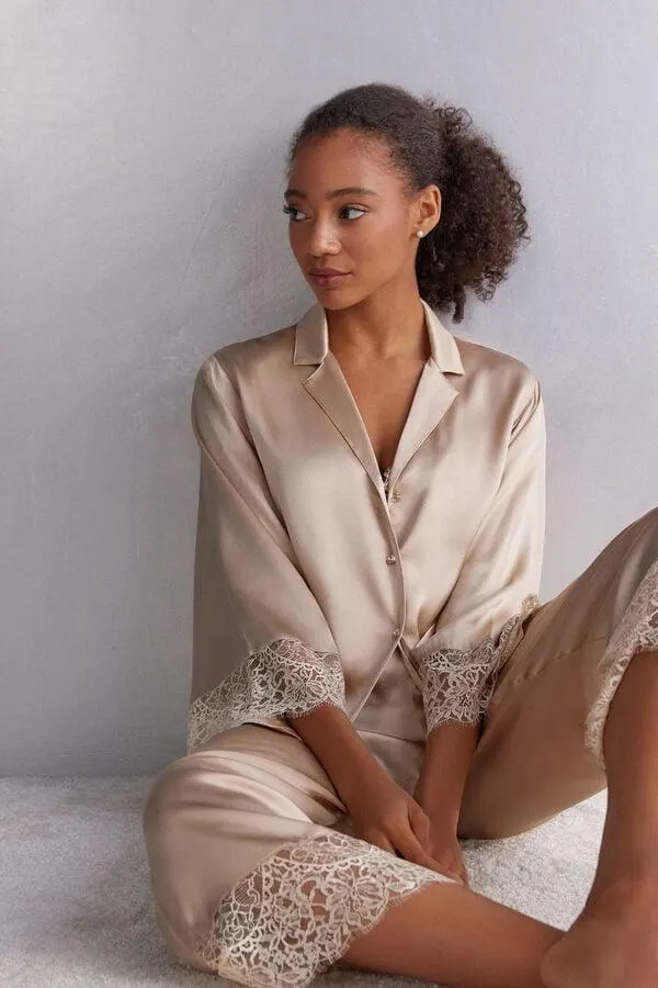 Maglia Manica Lunga in Seta Taglio Uomo Living Luxe