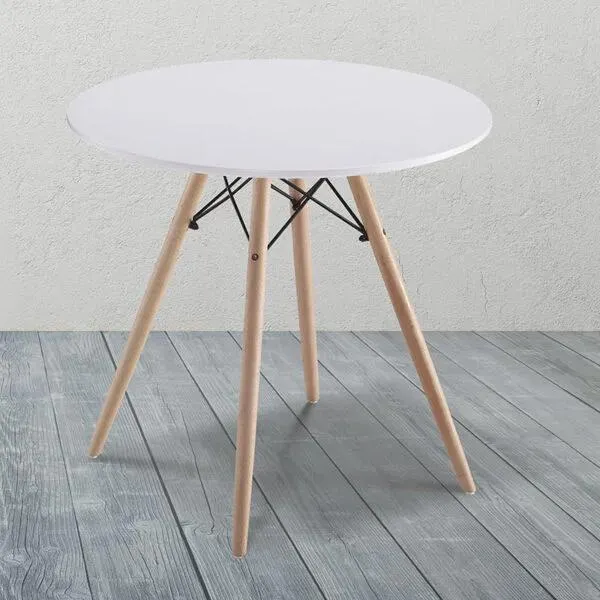 Mesa Nórdica Blanca Redonda