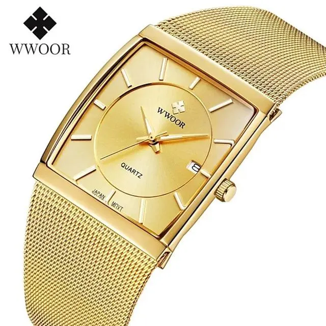 WWOOR Mujer Hombre Relojes de cuarzo Deportes Negocios x IMPERMEABLE Acero Reloj
