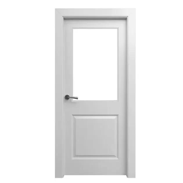Puerta de Interior acristalada Aleko blanco izquierda 72,5 cm