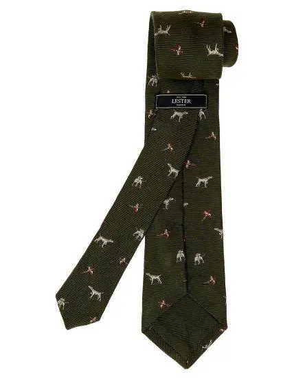Corbata lana perros Verde claro