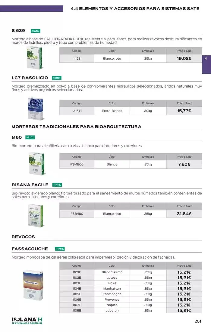 Catálogo de FACHADAS – TARIFA ISOLANA 2025 9 de enero al 30 de junio 2025 - Página 19
