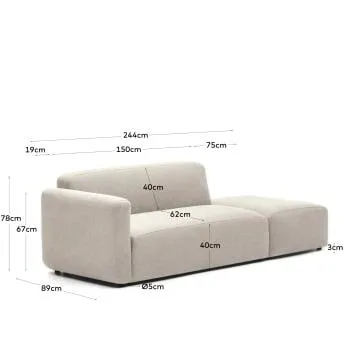 Sofá modular Neom 2 plazas con terminal beige 244 cm FSC Mix Credit