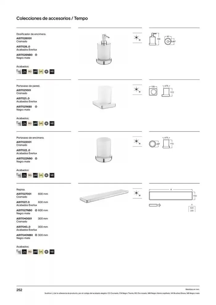 Catálogo de Colecciones de Baño, Muebles y Accesorios 9 de enero al 31 de diciembre 2025 - Página 254