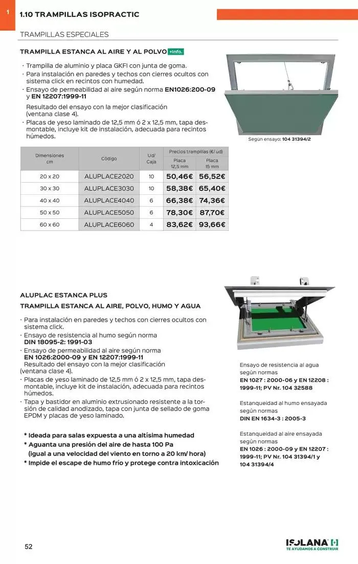 Catálogo de PLACA DE YESO LAMINADO – TARIFA ISOLANA 31 de marzo al 31 de marzo 2025 - Página 47