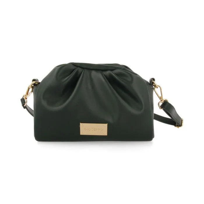 Gravdal frilly green bag with a furry handle
