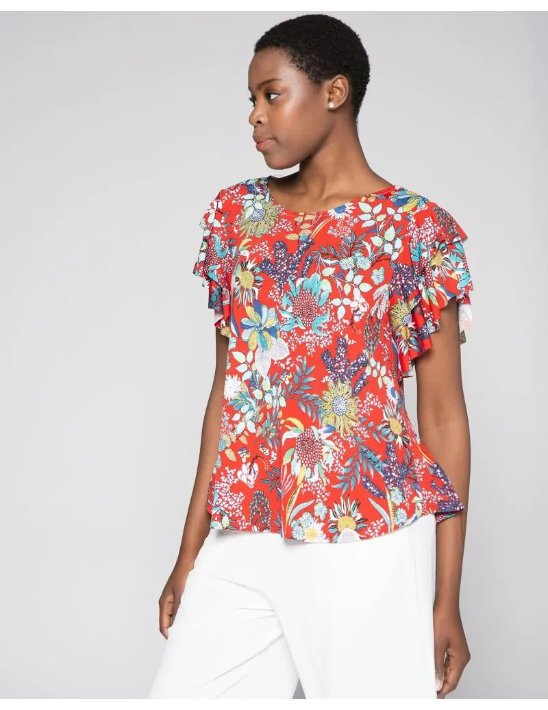 Camiseta Volantes Floral