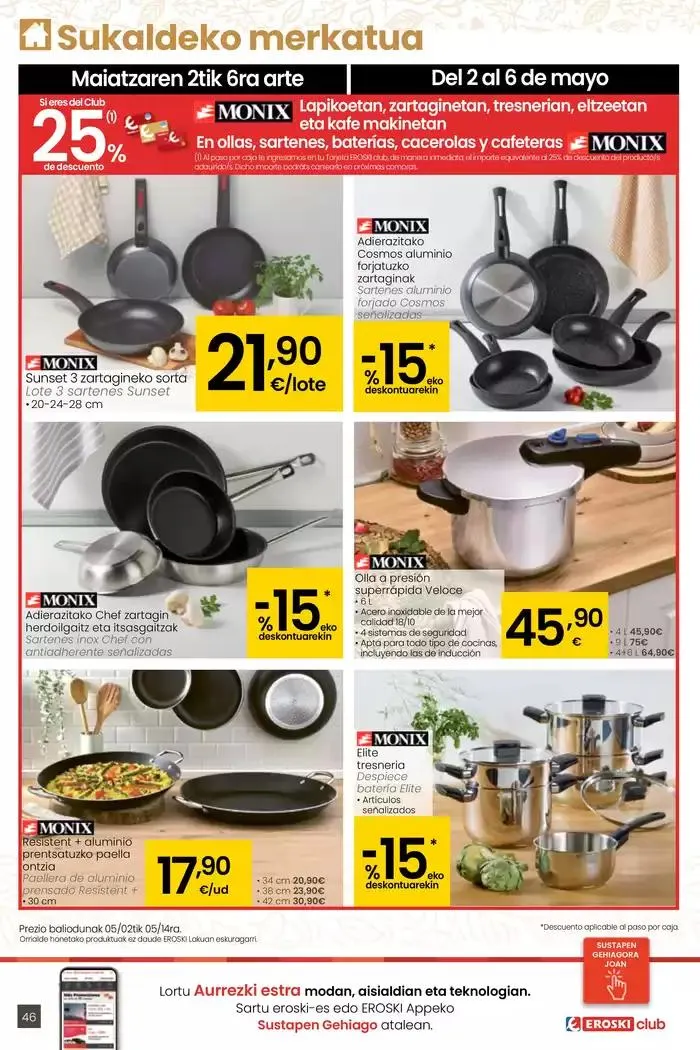 Catálogo de AUKERA OFERTA HIPERMERKATUAK EROSKI 2 de mayo al 13 de mayo 2025 - Página 46