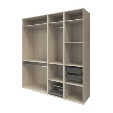 Armario completo Homny 3 columnas y accesorios roble 2 m