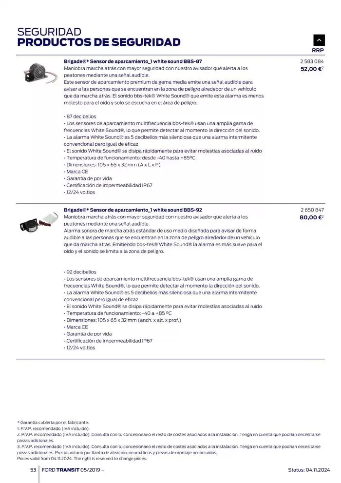 Catálogo de Ford de accesorios Transit Van 13 de noviembre al 13 de noviembre 2025 - Página 53