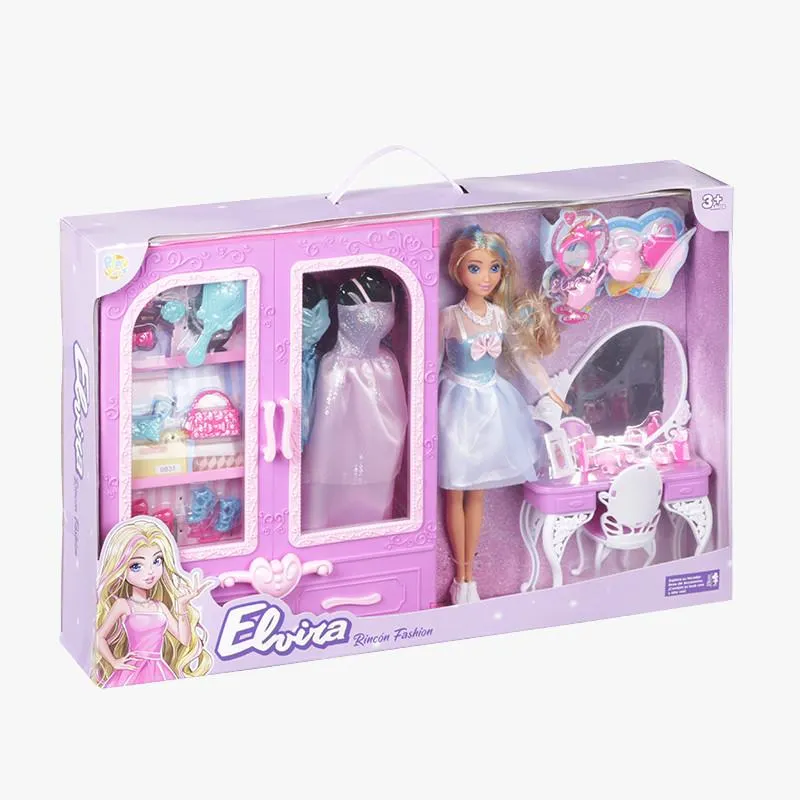 PLAY TOYZ MUÑECA ELVIRA - RINCÓN FASHION CON ARMARIO Y TOCADOR