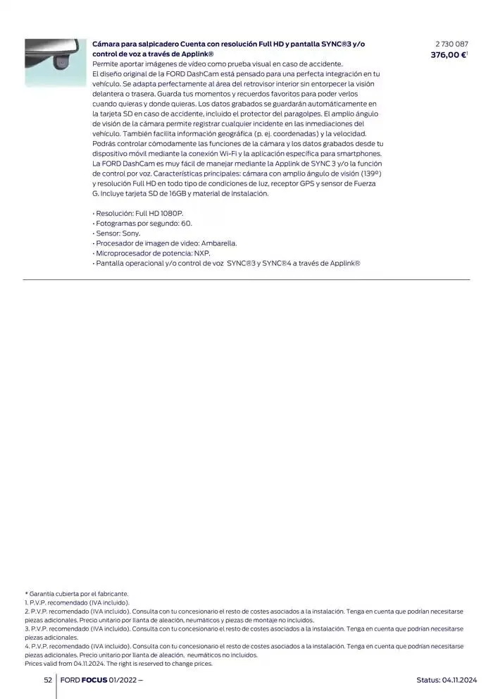 Catálogo de Ford de accesorios Focus 13 de noviembre al 13 de noviembre 2025 - Página 52