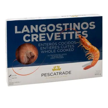 Langostino cocido Pescatrade 900g 27-36 piezas