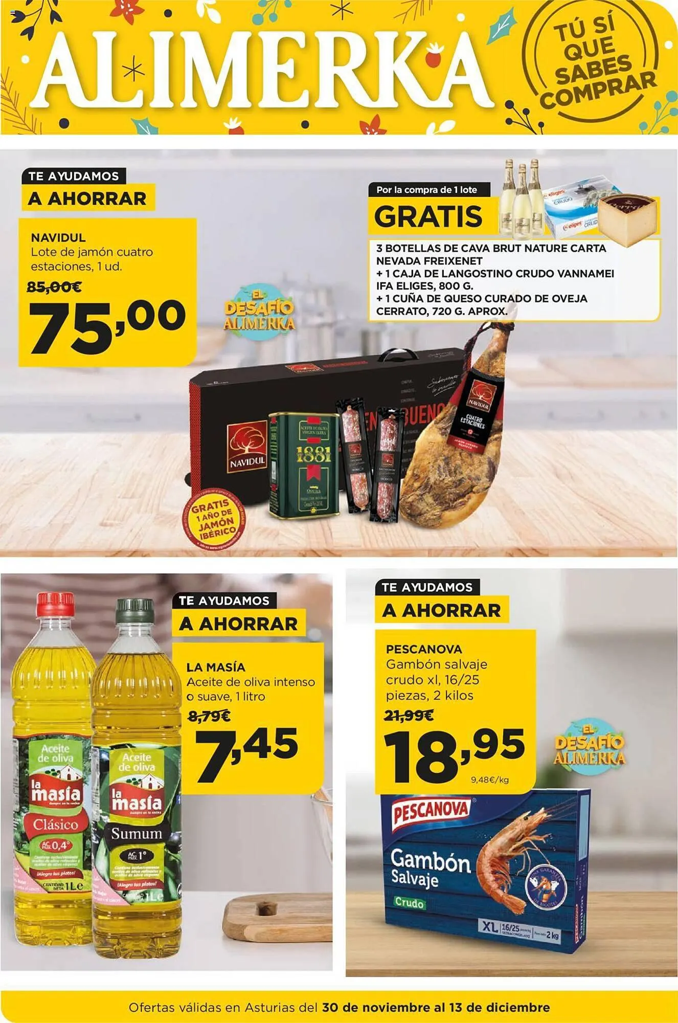 Catálogo de Folleto Alimerka 30 de noviembre al 13 de diciembre 2023 - Página 1