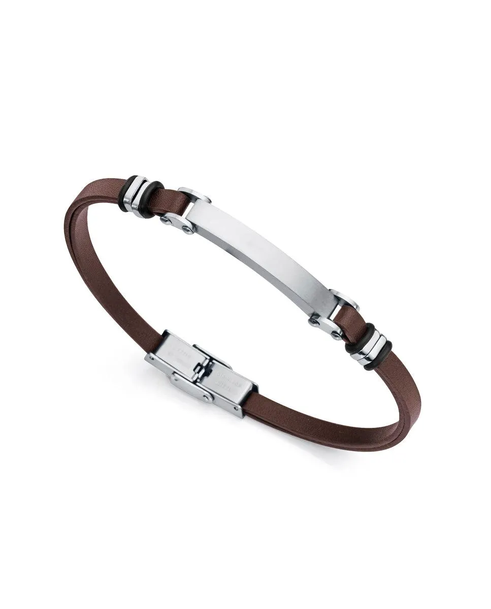 Pulsera Air de acero con piel azul