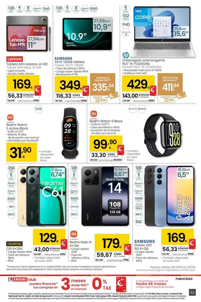 Catálogo de AUKERA OFERTA HIPERMERKATUAK EROSKI 10 de abril al 29 de abril 2025 - Página 63