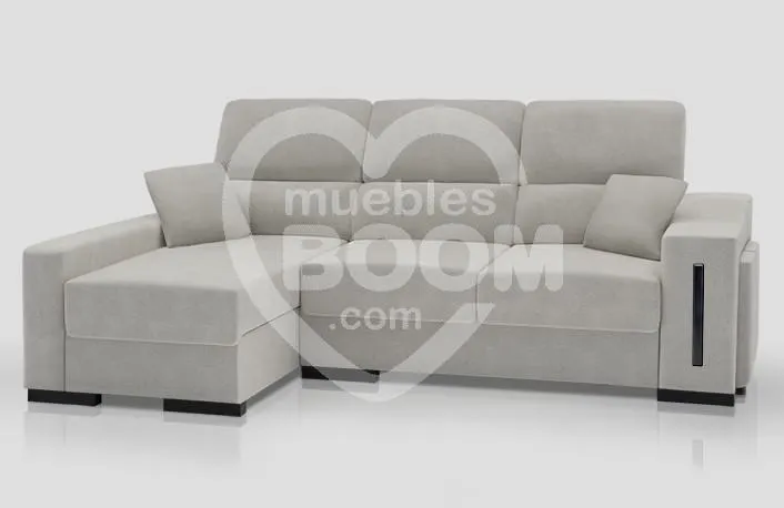 Chaise longue izquierda reclinable extraible con pouffs 061.178